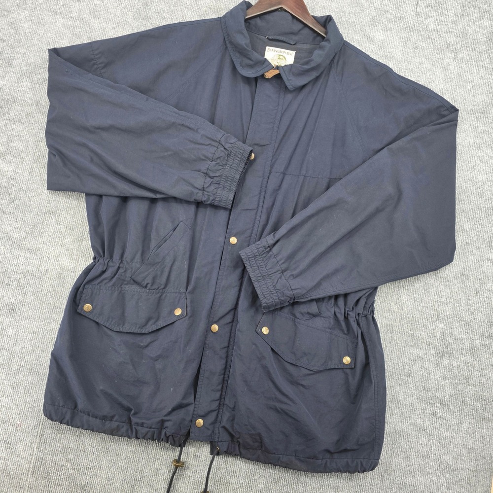 Vintage Banana Republic Adventure Outfitters Travel Jacket Navy Blue Mens Large